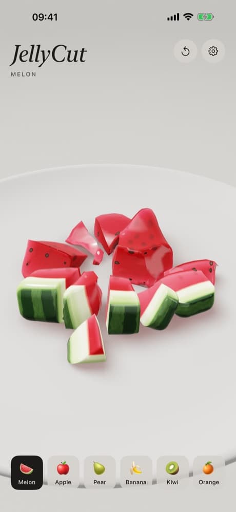 JellyCut — die Melone in Stücke geschnitten